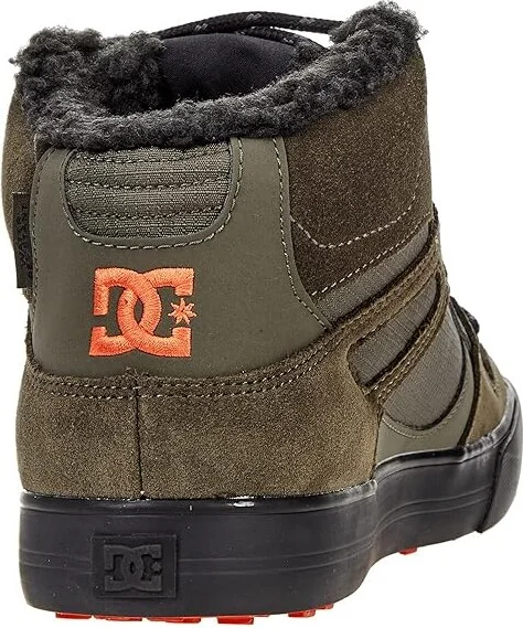 DC Pure High-Top WC WNT Men's Skate Shoes Dusty Olive/Orange : 7 D - Medium, Suede/Textile - Image 4