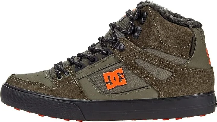 DC Pure High-Top WC WNT Men's Skate Shoes Dusty Olive/Orange : 7 D - Medium, Suede/Textile - Image 6