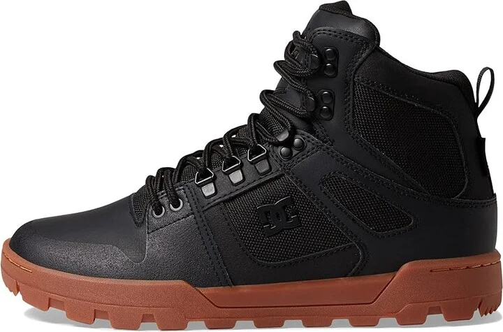DC Pure High-Top WR Boot Men's Lace-up Boots Black/Gum 2 : 7 D - Medium, Leather/Suede - Image 6