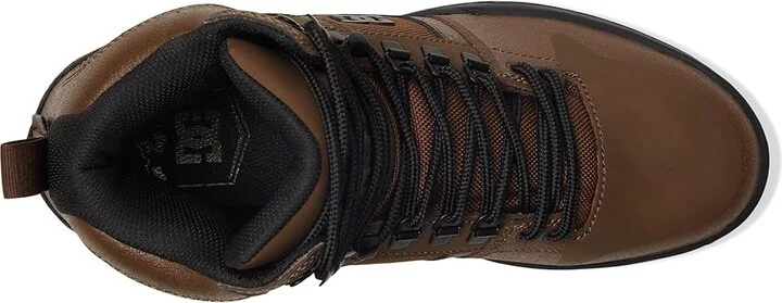 DC Pure High-Top WR Boot Men's Lace-up Boots Dark Chocolate : 7.5 D - Medium, Leather/Suede - Image 2