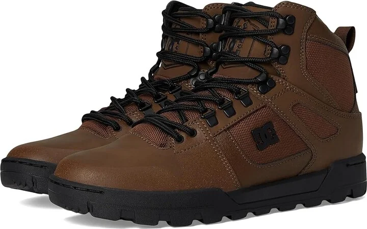 DC Pure High-Top WR Boot Men's Lace-up Boots Dark Chocolate : 7.5 D - Medium, Leather/Suede