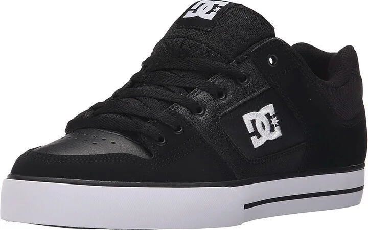DC Pure Men's Skate Shoes Black/Black/White : 10 D - Medium, Textile - Image 2