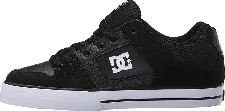 DC Pure Men's Skate Shoes Black/Black/White : 10 D - Medium, Textile - Image 7