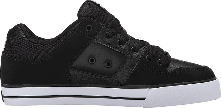 DC Pure Men's Skate Shoes Black/Black/White : 10 D - Medium, Textile - Image 8