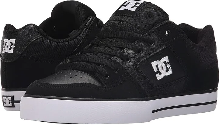 DC Pure Men's Skate Shoes Black/Black/White : 10 D - Medium, Textile