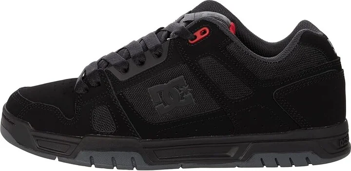 DC Stag Men's Skate Shoes Black/Grey/Red 1 : 10 D - Medium, Leather/Suede - Image 6