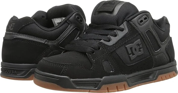 DC Stag Men's Skate Shoes Black/Gum : 10 D - Medium, Leather/Suede