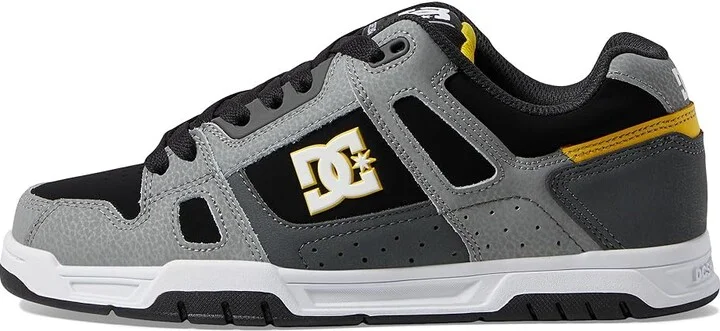DC Stag Men's Skate Shoes Grey/Yellow : 10 D - Medium, Leather/Suede - Image 6