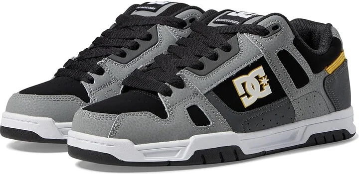 DC Stag Men's Skate Shoes Grey/Yellow : 10 D - Medium, Leather/Suede