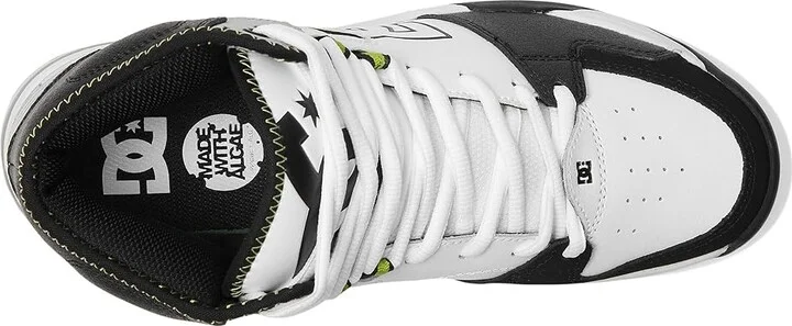 DC Versatile Hi Men's Shoes White/Black/Green : 9 D - Medium, Leather/Suede - Image 2