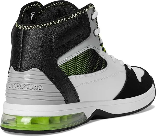 DC Versatile Hi Men's Shoes White/Black/Green : 9 D - Medium, Leather/Suede - Image 4