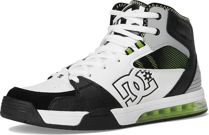 DC Versatile Hi Men's Shoes White/Black/Green : 9 D - Medium, Leather/Suede - Image 5