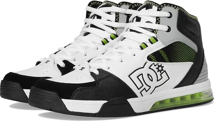 DC Versatile Hi Men's Shoes White/Black/Green : 9 D - Medium, Leather/Suede
