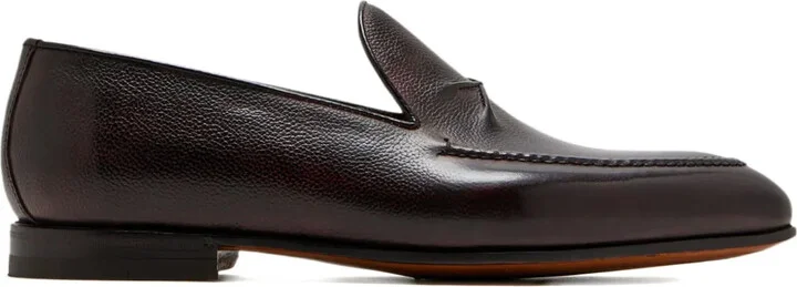 De Bustis pebble-grain leather loafers