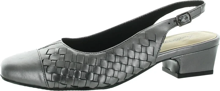 Dea Womens Toe Cap Block Heel Slingback Heels