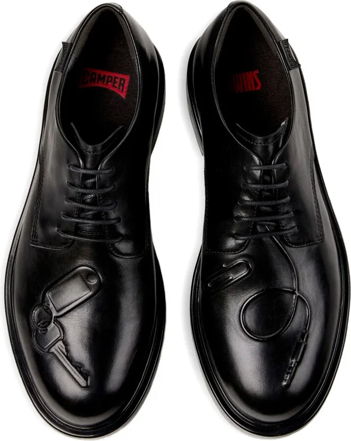 Dean Twins lace-up leather key-detail derby shoes - Image 4