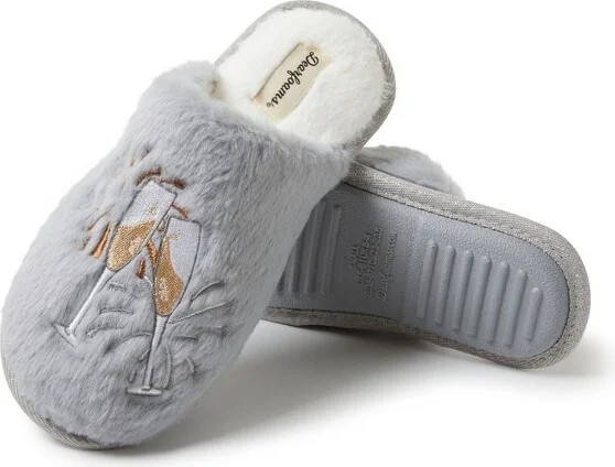 Dearfoam Women' Bridal Celebration Fuzzy Scuff Houe Slipper - Alabater Size S - Image 4