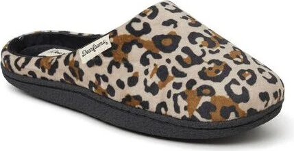Dearfoam Women' Quilted Velour Clog Houe Slipper - Leopard Size S