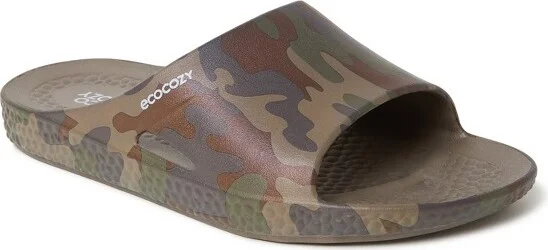 Dearfoams EcoCozy Men's Sustainable Comfort Slide Sandal - Camouflage Size