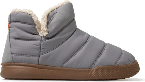 Dearfoams Mens Bryant Nyon Puffer Indoor/Outdoor Sipper Boot - Medium Grey Size L - Image 4