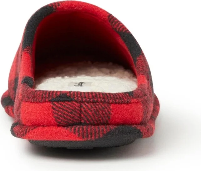 Dearfoams Men's Buffalo Check Papa Bear Dad Clog House Slipper - Image 3