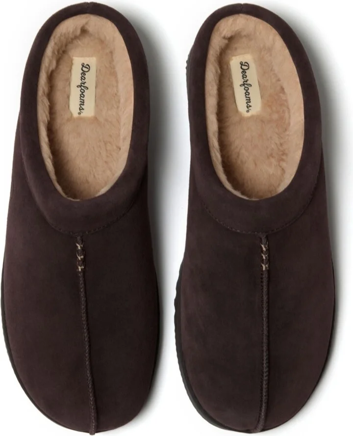 Dearfoams Men's Dean Genuine Suede Clog House Shoe Slipper - Image 4