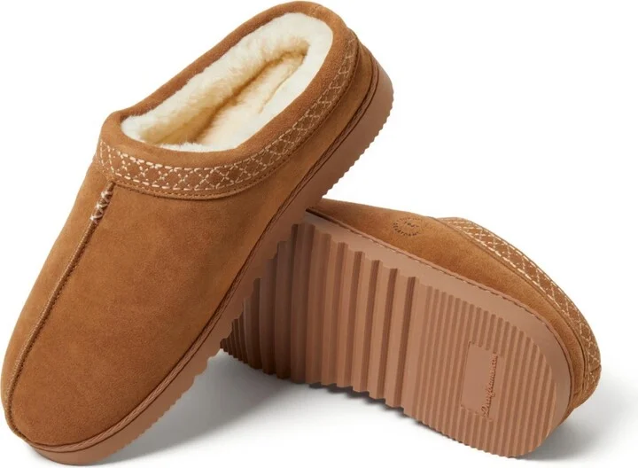 Dearfoams Men's Dean Genuine Suede Clog Slipper with Embroidery - Image 3