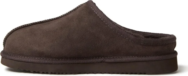 Dearfoams Men's Fireside By Grafton Genuine Shearling Clog Slipper - Image 5
