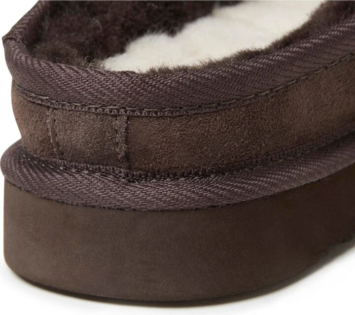 Dearfoams Men's Fireside By Grafton Genuine Shearling Clog Slipper