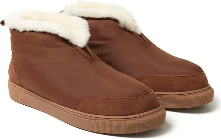 Dearfoams Men's Fireside by Shearling Warm Up Bootie - Image 4
