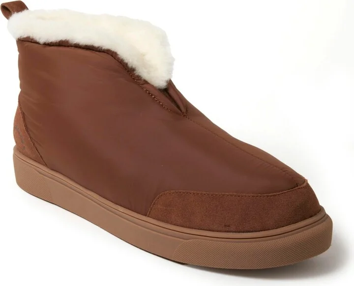 Dearfoams Men's Fireside by Shearling Warm Up Bootie