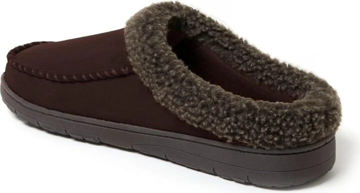 Dearfoams Men's Microsuede Moccasin Toe House Shoe Clog Slipper - Image 2