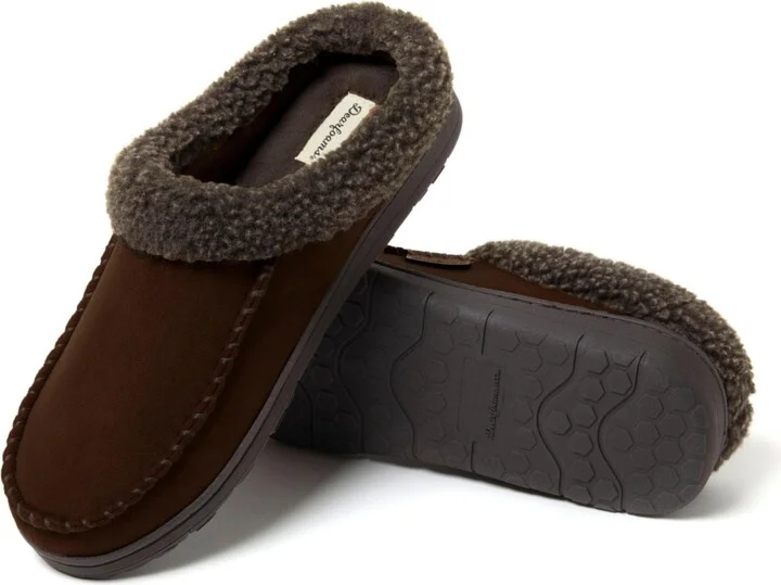 Dearfoams Men's Microsuede Moccasin Toe House Shoe Clog Slipper - Image 3