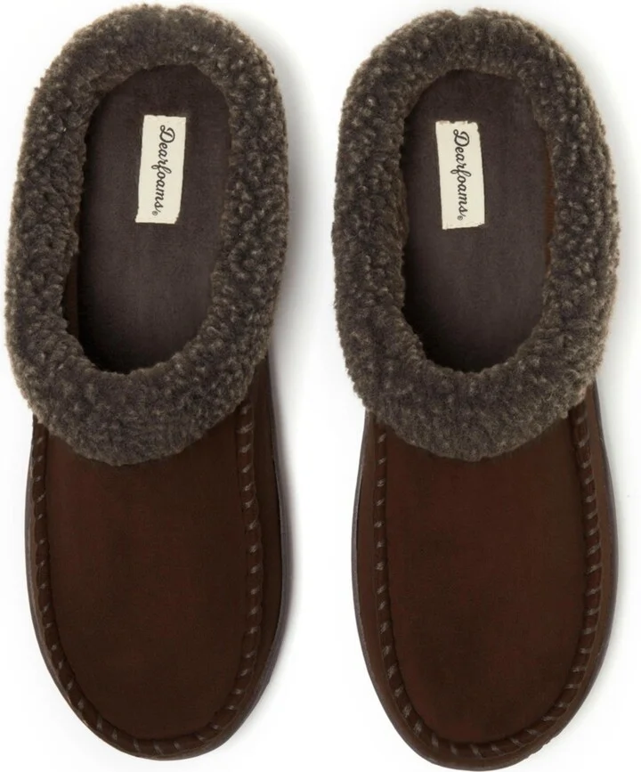 Dearfoams Men's Microsuede Moccasin Toe House Shoe Clog Slipper - Image 4