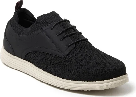 Dearfoams Men's Nash Stretch Knit Oxford Slip On Sneaker - Black Size