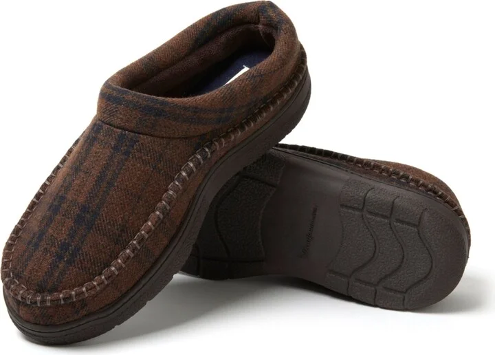 Dearfoams Men's Thompson Plaid Moccasin Toe Clog House Shoe Slipper - Image 3