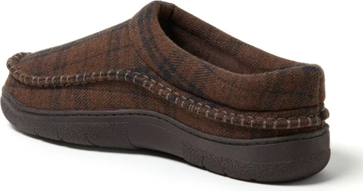 Dearfoams Men's Thompson Plaid Moccasin Toe Clog House Shoe Slipper - Image 5
