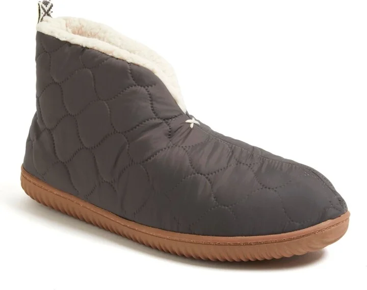 Dearfoams Men's Warm Up Bootie House Shoe Boot Slipper