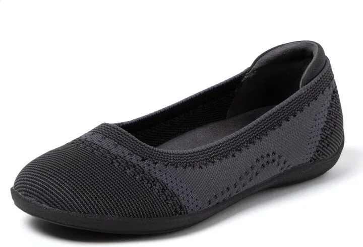 Dearfoams Women's Casual Comfortable Slip-On Misty Ballet Flat with Arch Support