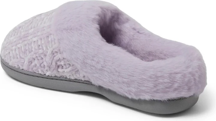 Dearfoams Womens Claire Cable Knit Chenille Clog House Shoe Slipper - Image 2