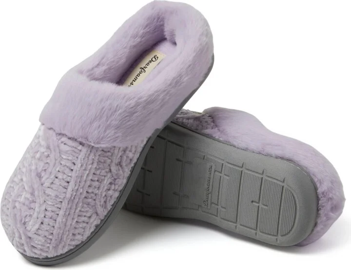 Dearfoams Womens Claire Cable Knit Chenille Clog House Shoe Slipper - Image 3