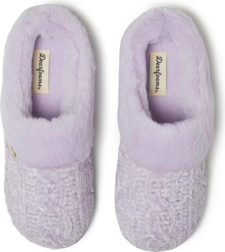 Dearfoams Womens Claire Cable Knit Chenille Clog House Shoe Slipper - Image 4