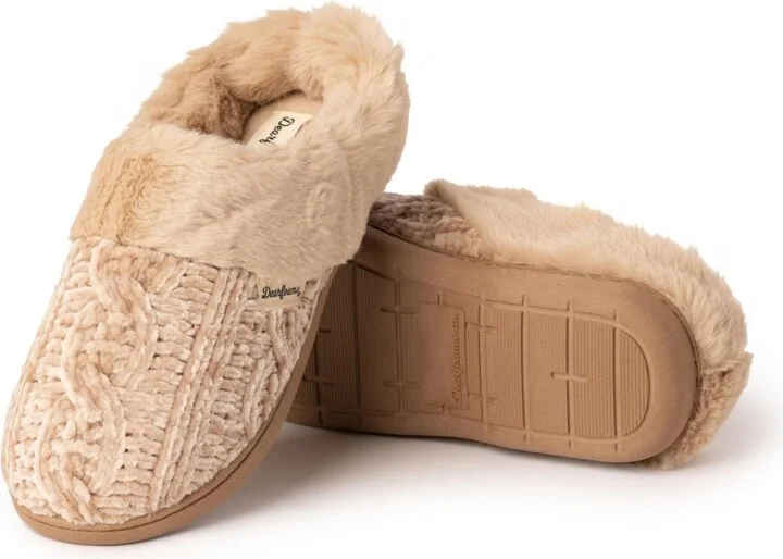 Dearfoams Womens Claire Cable Knit Chenille Clog House Shoe Slipper - Image 6