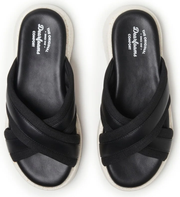 Dearfoams Women's Daisy Cross Strap Platform Sandal - Image 5