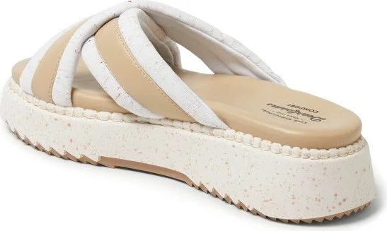 Dearfoams Women's Daisy Cross Strap Platform Sandal - Black Size - Image 3