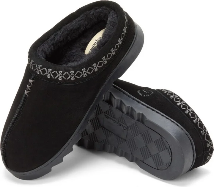 Dearfoams Women's Doreen Genuine Suede Clog Slipper With Embroidery - Image 7