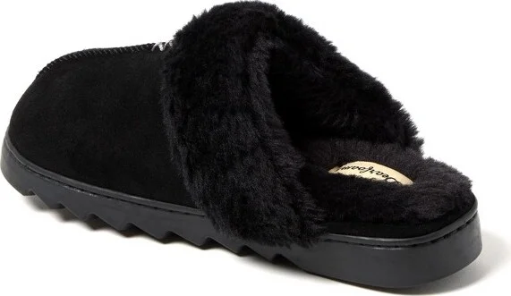 Dearfoams Women's Helena Genuine Suede Scuff House Shoe Slipper - Chestnut Size - Image 3