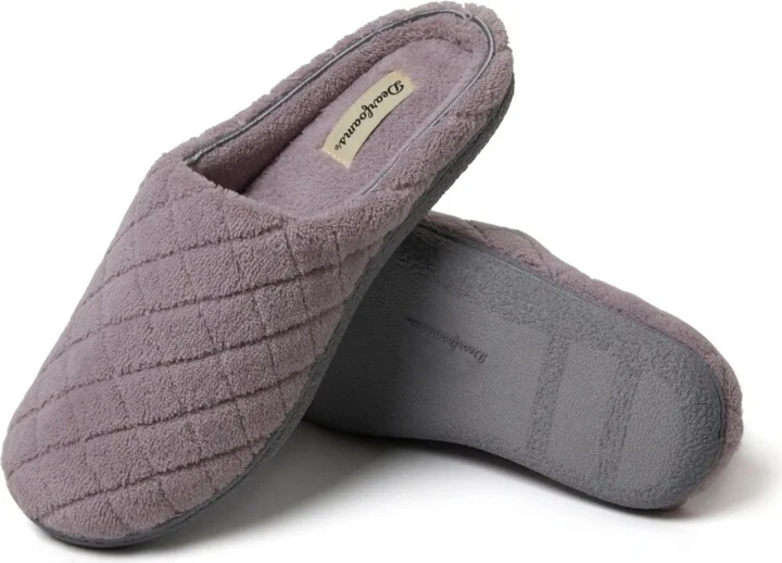 Dearfoams Women's Leslie Quilted Microfiber Terry Memory Foam Clog House Slipper - Image 6
