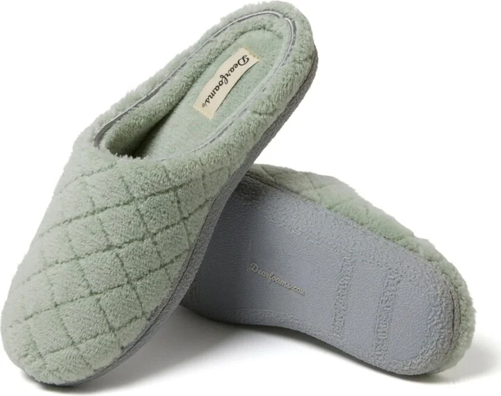 Dearfoams Women's Leslie Quilted Microfiber Terry Memory Foam Clog House Slipper - Image 10