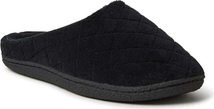 Dearfoams Women's Leslie Quilted Microfiber Terry Memory Foam Clog House Slipper